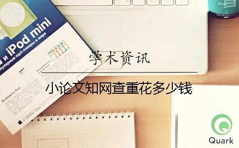 小论文学术查重花多少钱