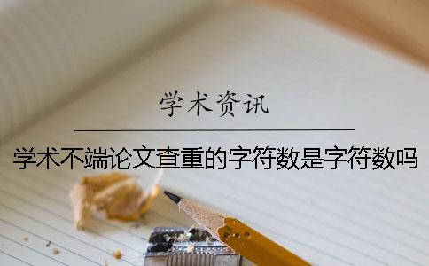 学术不端论文查重的字符数是字符数吗？
