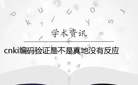 cnki編碼驗(yàn)證是不是真地沒有反應(yīng)？